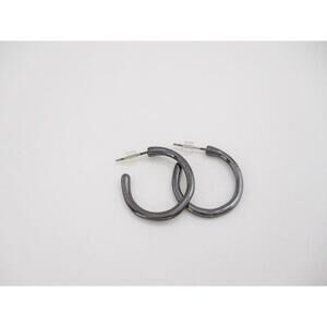 Gloss Graphite Colored Hoop Earrings